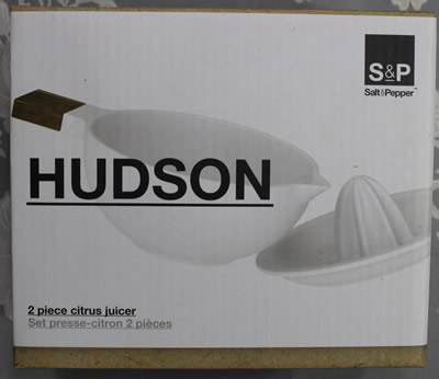The box for a white S&P 'Hudson' 2 piece ceramic juicer