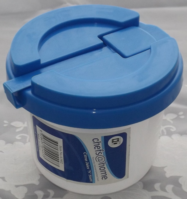 Blue and translucent plastic 2 piece juicer
