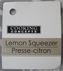 Yellow Cooking Concepts 'Lemon Squeezer' label