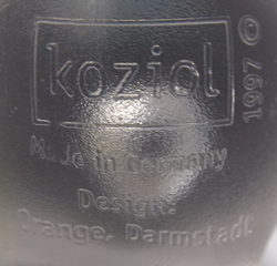 Embossed marks on Koziol plastic juicer