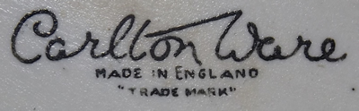 An alternate basemark on a white Carlton Ware cottage juicer