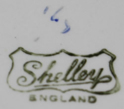 Base mark on White with blue trim Shelley juicer