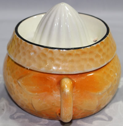 Showing the leaves on an orange Czechoslovakia peel texture juicer