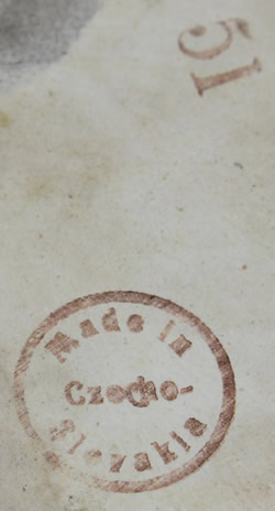 The basemarks on an orange Czechoslovakia peel texture juicer