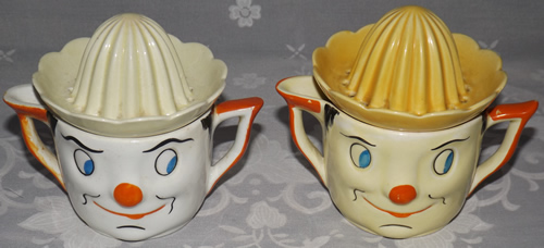 2 colours Carlton Ware smiley face juicer