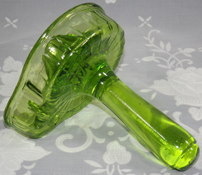Green glass Duboe juicer bottom view