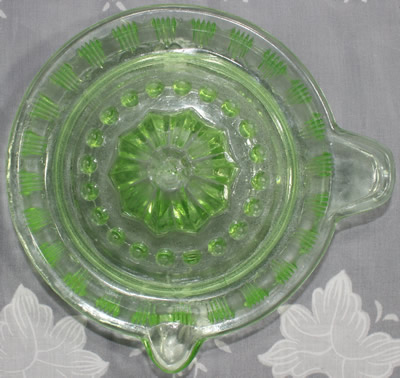 Top view of a Crown Crystal Glass Type1 amber glass juicer