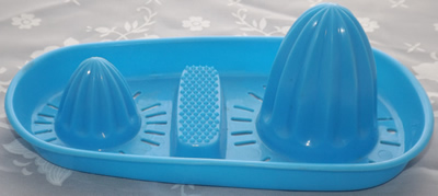 China blue plastic 2 cone and zester juicer